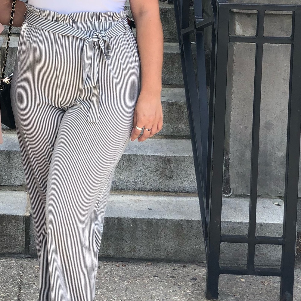 Wide Leg Stripe Pants